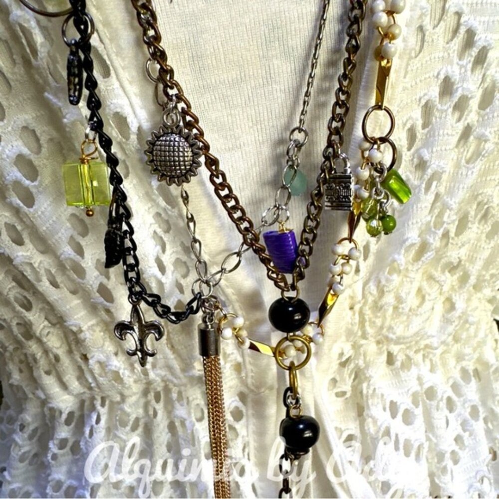 Colorful eclectic layered necklace - Picture 2 of 3